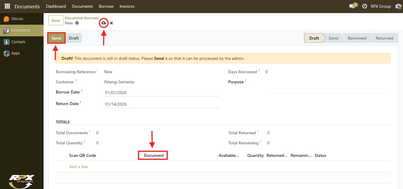 Formulir Peminjaman Customer