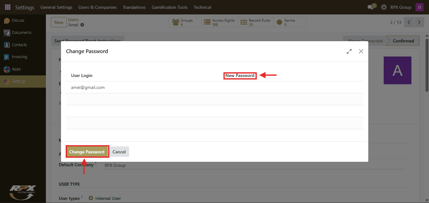 Form Change Password