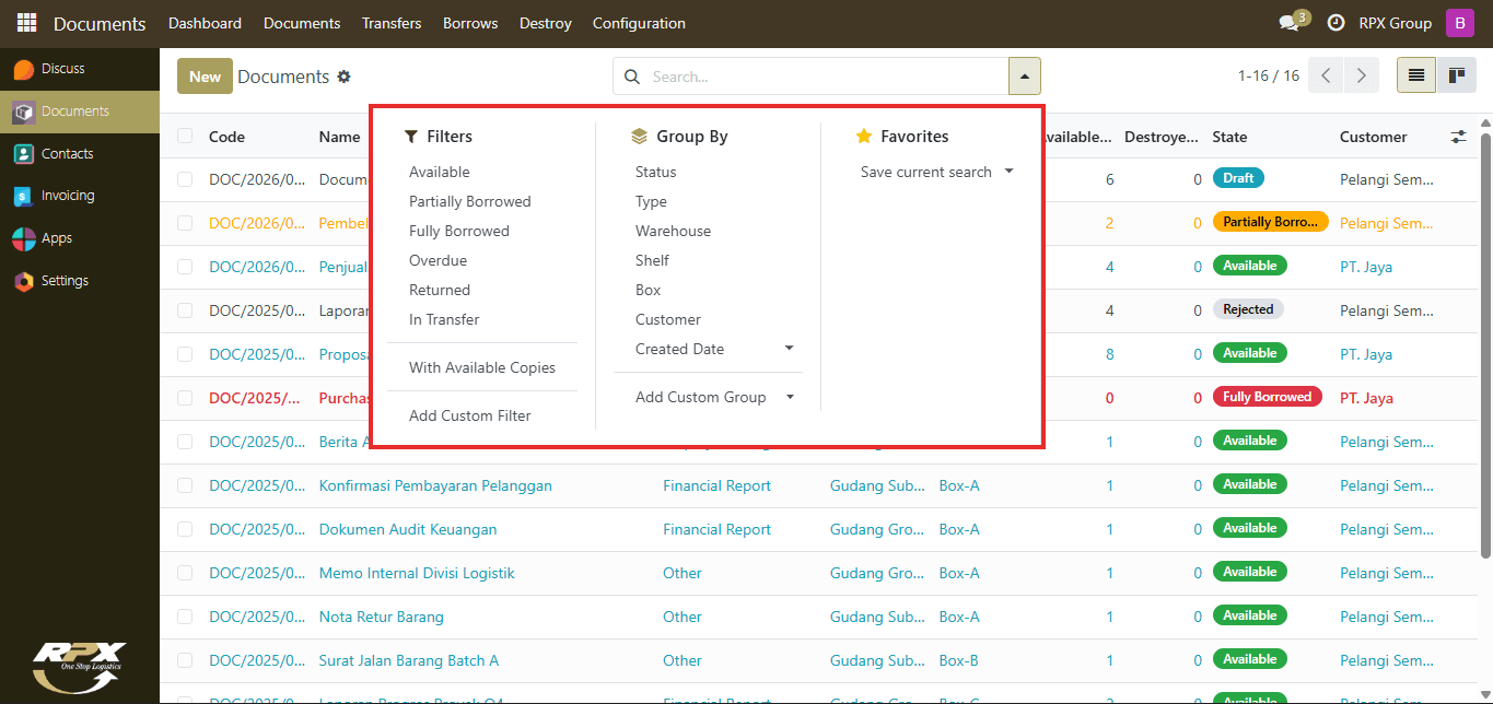 Daftar Filter Standar